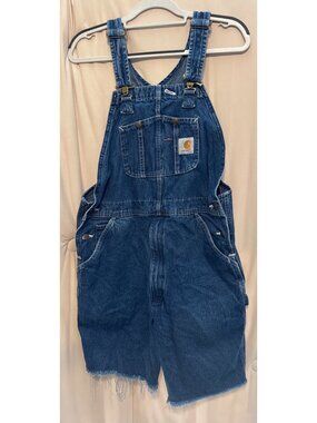 Vintage Carhartt Bib Shortalls Distressed Hems Large